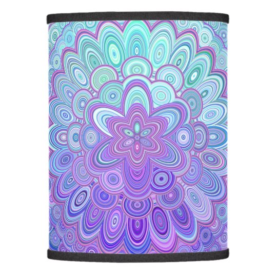 Mandala Flower In Light Blue And Purple Lamp Shade Zazzle Com