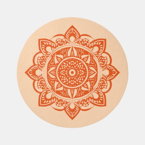 Mandala Flower in Mandarin Orange  Rug