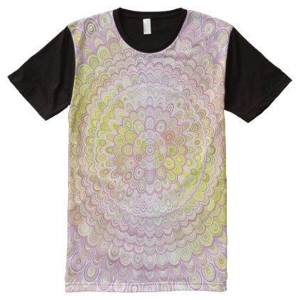 Mandala Flower in White and Yellow All-Over-Print Shirt