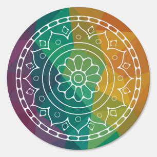 Mandala flower india rainbow boho  sign