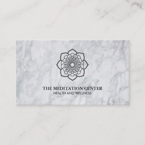 Mandala Flower Marble Yoga Business Card