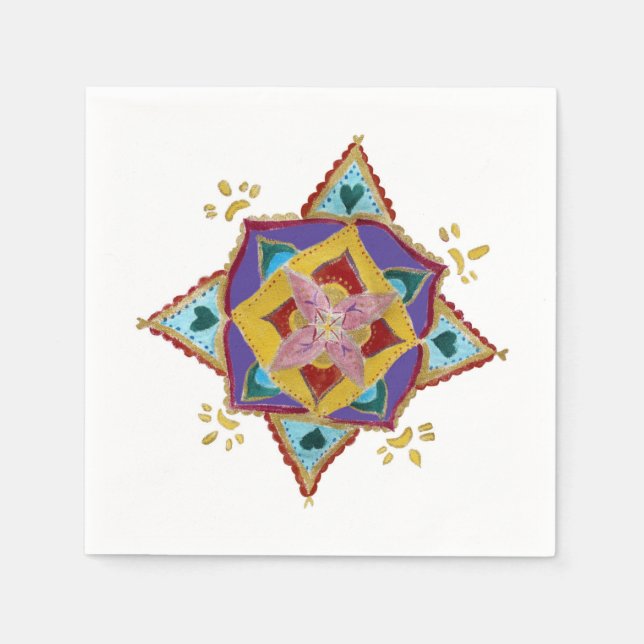 Mandala Flower Paper Napkins (Front)
