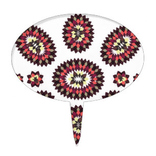 Mandala Flower Pattern Cake Topper