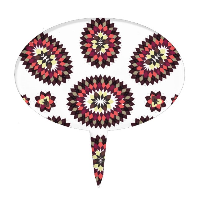 Mandala Flower Pattern Cake Topper (Front)