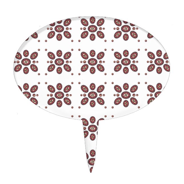 Mandala Flower Pattern Cake Topper (Front)