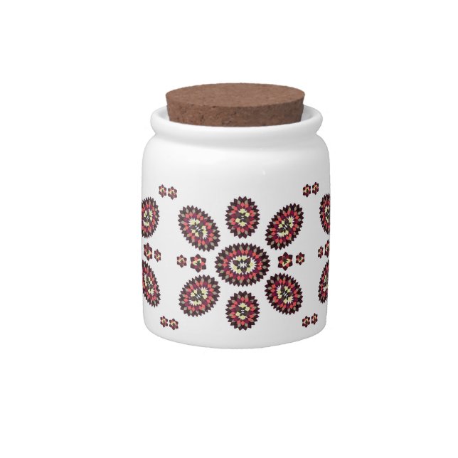 Mandala Flower Pattern Candy Jar (Front)