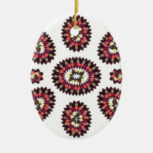 Mandala Flower Pattern Ceramic Ornament