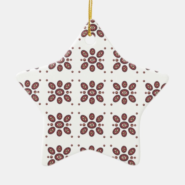 Mandala Flower Pattern Ceramic Ornament (Front)