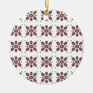 Mandala Flower Pattern Ceramic Ornament