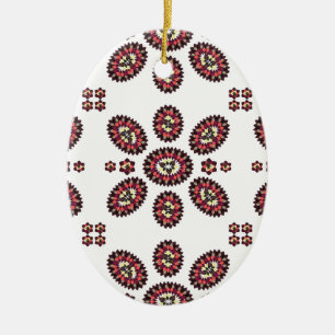 Mandala Flower Pattern Ceramic Ornament
