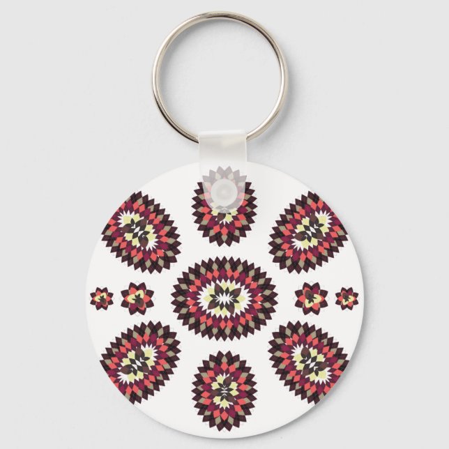 Mandala Flower Pattern Keychain (Front)
