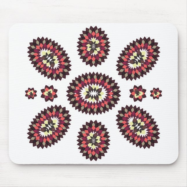 Mandala Flower Pattern Mouse Pad (Front)