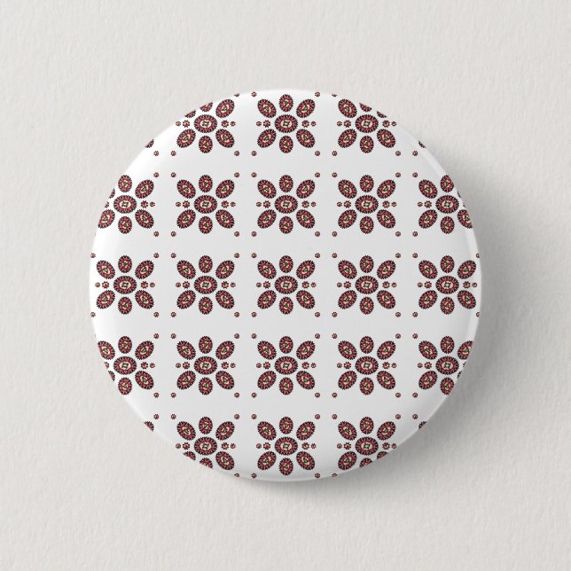 Mandala Flower Pattern Pinback Button (Front)