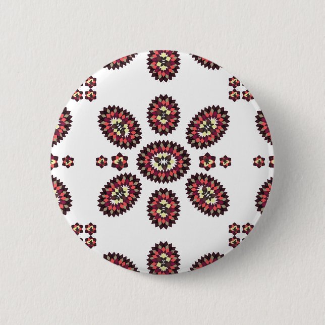Mandala Flower Pattern Pinback Button (Front)