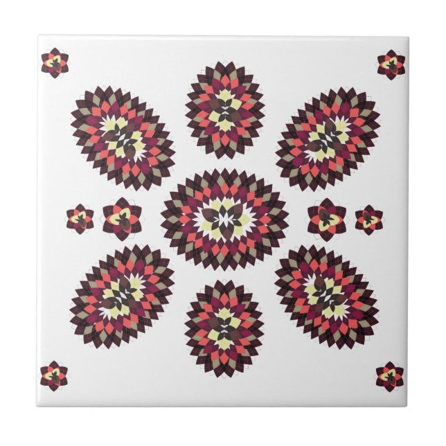 Mandala Flower Pattern Tile (Front)