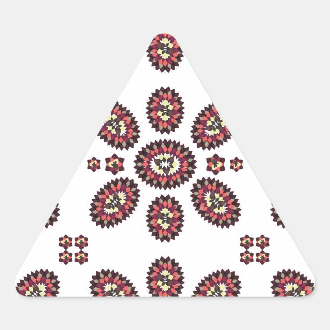 Mandala Flower Pattern Triangle Sticker (Front)