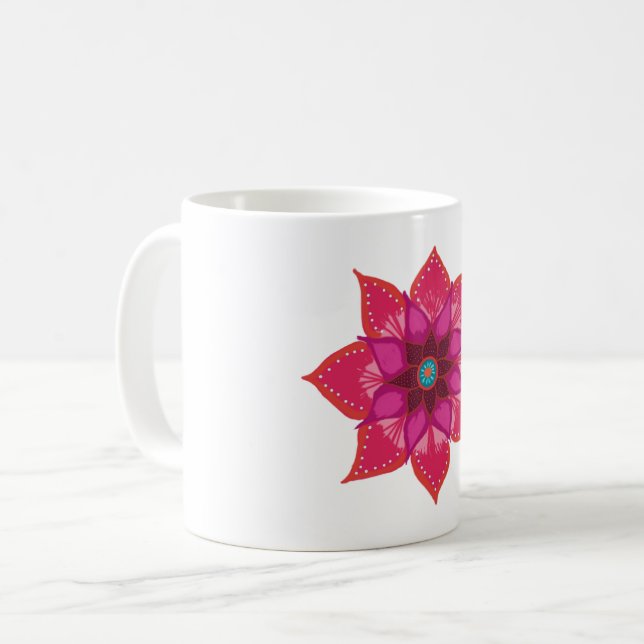 Mandala flower White 325   Classic White Mug (Front Left)