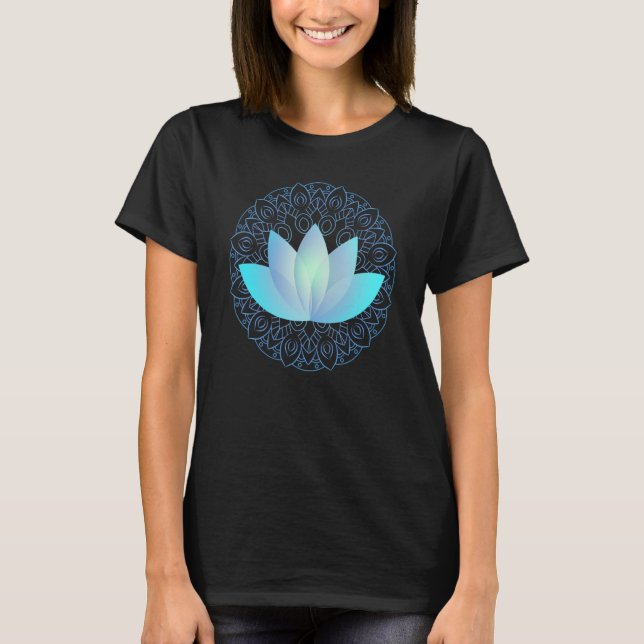 Mandala Flower Yoga Spiritual Geometry Graphic T-Shirt (Front)