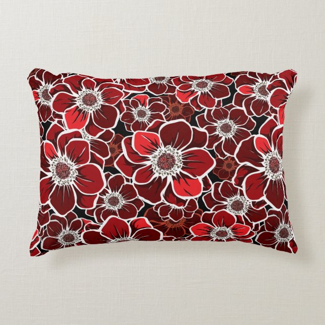 Mandala Flowers 4 Accent Pillow (Front)