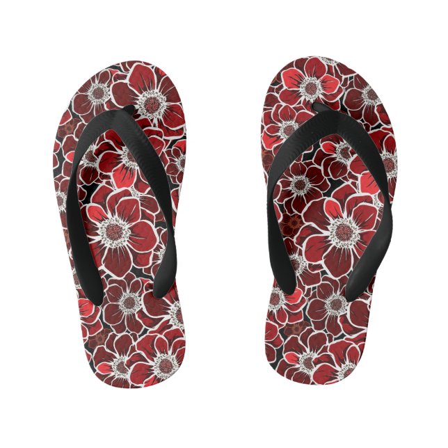 Mandala Flowers 4 Kid's Flip Flops (Footbed)