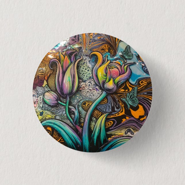 Mandala Flowers Button (Front)