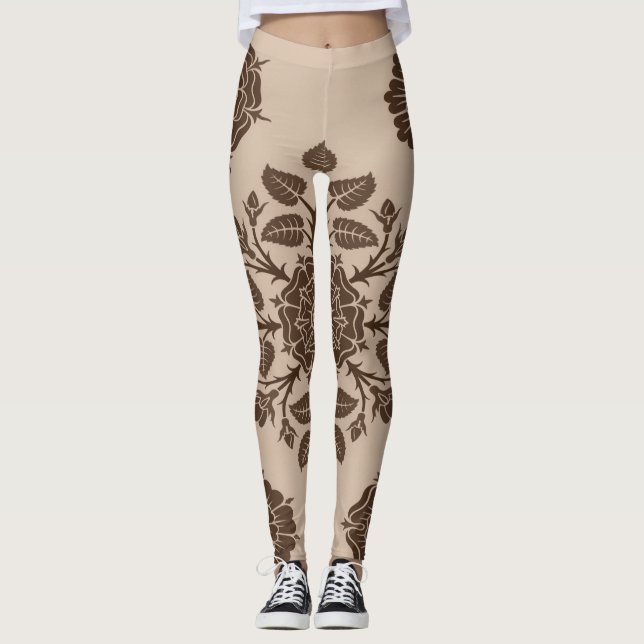 Mandala Flowers Ornament Leggings (Front)