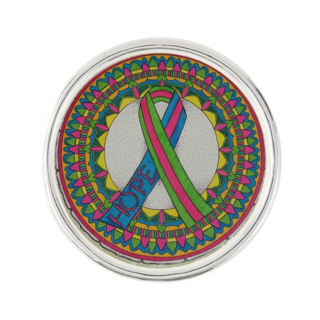 Mandala for Metastatic Breast Cancer Awareness Pin (Front)