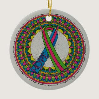 Mandala for Metastatic Breast Cancer Ceramic Ornament