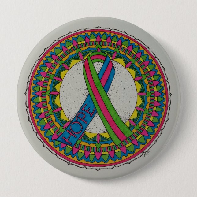 Mandala for Metastatic Breast Cancer Pinback Button (Front)