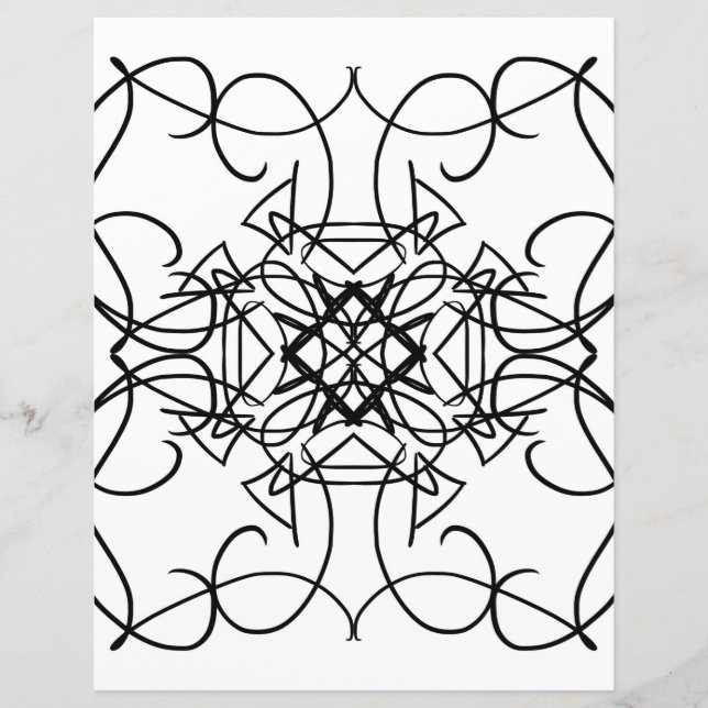 Mandala Fractal Coloring Page (Front)