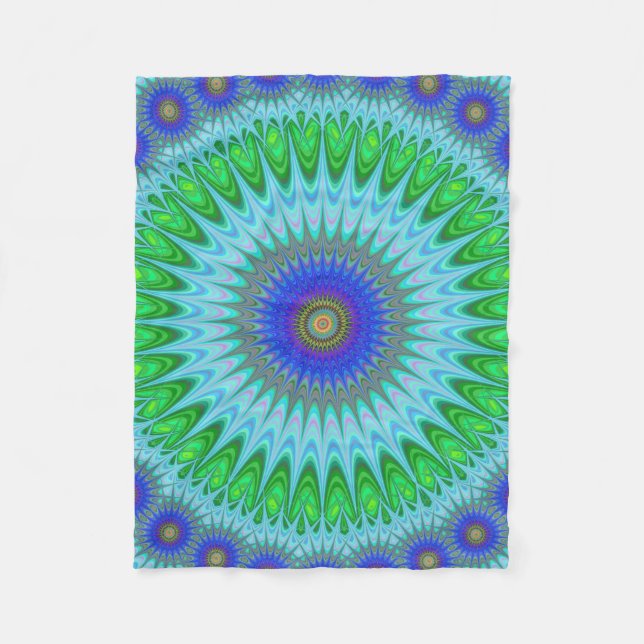 Mandala fractal fleece blanket (Front)