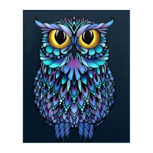 Mandala Fractal Owl Wall Art