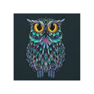 Mandala Fractal Owl Wall Art