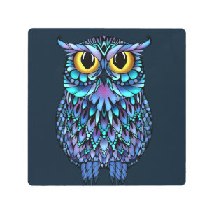 Mandala Fractal Owl Wall Art