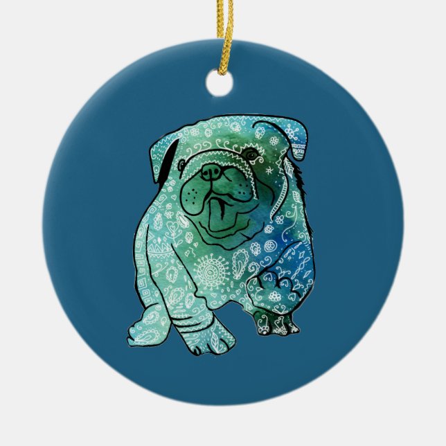 Mandala french Bulldog Circle Ornament (Front)
