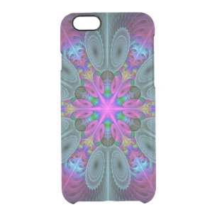 Mandala From Center Colorful Fractal Art With Pink Clear iPhone 6/6S Case