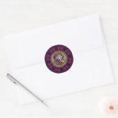 Mandala Fusion Gold Bismillah Arabic Calligraphy Classic Round Sticker (Envelope)