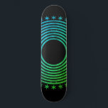 Mandala Geometric Abstract Pattern Green Black Skateboard<br><div class="desc">A beautiful mandala symmetrical geometric pattern of circles and stars skateboard. Bold and unique style. Green and black.</div>