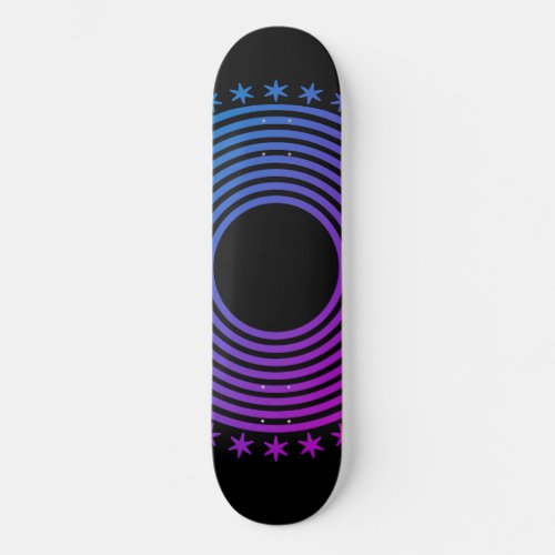 Mandala Geometric Abstract Pattern Violet Black Skateboard