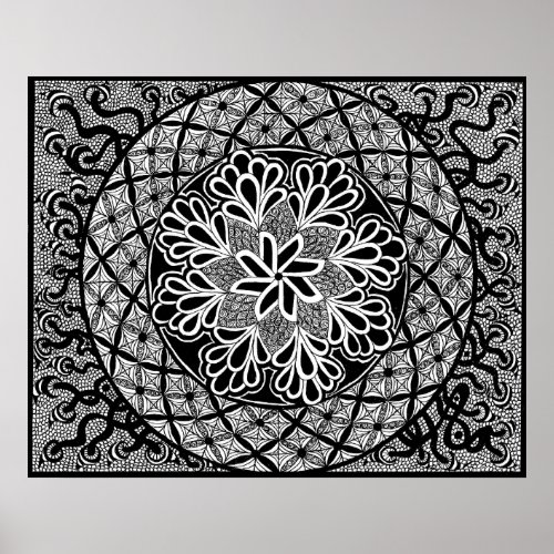 Mandala geometric design poster