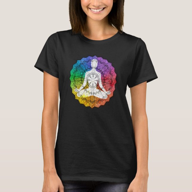 Mandala Geometry Spiritual Graphic T-Shirt (Front)