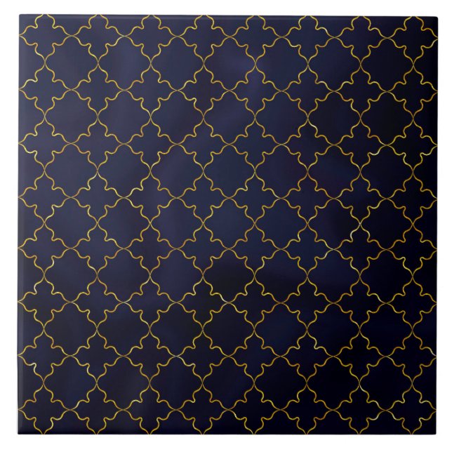 mandala, gold, baroque, elegant ceramic tile (Front)