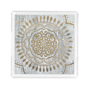 Mandala Gold Design Acrylic Tray