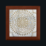 Mandala Gold Design Keepsake Box<br><div class="desc">Mandala Gold Design. Artist: June Erica Vess. Image ID: 155295DEA.</div>