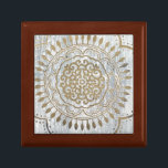 Mandala Gold Design Keepsake Box<br><div class="desc">Mandala Gold Design. Artist: June Erica Vess. Image ID: 155295DEA.</div>