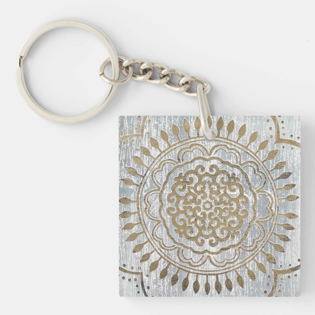 Mandala Gold Design Keychain (Front)