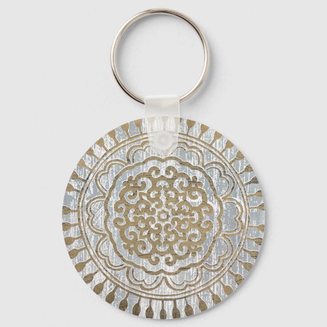 Mandala Gold Design Keychain (Front)