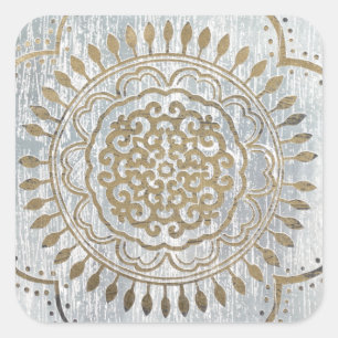 Mandala Gold Design Square Sticker