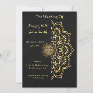 Mandala Gold Florist Wedding Invitation