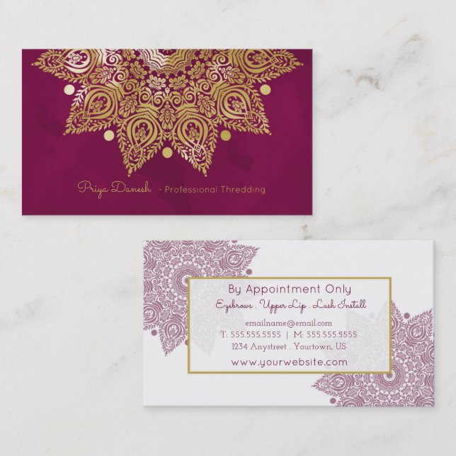 Mandala Gold Foil Business Card (Front/Back)